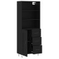 Highboard Schwarz 69,5x34x180 cm Holzwerkstoff Highboard Schwarz 69,5x34x180 cm Holzwerkstoff