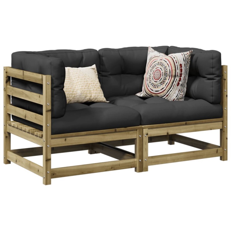 vidaXL 2-tlg. Garten-Sofagarnitur mit Kissen Kiefernholz Imprägniert vidaXL 2-tlg. Garten-Sofagarnitur mit Kissen Kiefernholz Imprägniert