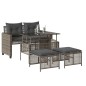 vidaXL 4-tlg. Garten-Sofagarnitur mit Kissen Grau Poly Rattan Glas vidaXL 4-tlg. Garten-Sofagarnitur mit Kissen Grau Poly Rattan Glas