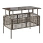 vidaXL 4-tlg. Garten-Sofagarnitur mit Kissen Grau Poly Rattan Glas vidaXL 4-tlg. Garten-Sofagarnitur mit Kissen Grau Poly Rattan Glas