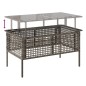 vidaXL 4-tlg. Garten-Sofagarnitur mit Kissen Grau Poly Rattan Glas vidaXL 4-tlg. Garten-Sofagarnitur mit Kissen Grau Poly Rattan Glas