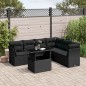 vidaXL 7-tlg. Garten-Sofagarnitur mit Kissen Schwarz Poly Rattan vidaXL 7-tlg. Garten-Sofagarnitur mit Kissen Schwarz Poly Rattan