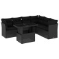 vidaXL 7-tlg. Garten-Sofagarnitur mit Kissen Schwarz Poly Rattan vidaXL 7-tlg. Garten-Sofagarnitur mit Kissen Schwarz Poly Rattan