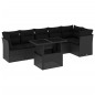 vidaXL 7-tlg. Garten-Sofagarnitur mit Kissen Schwarz Poly Rattan vidaXL 7-tlg. Garten-Sofagarnitur mit Kissen Schwarz Poly Rattan