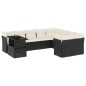 vidaXL 10-tlg. Garten-Sofagarnitur mit Kissen Schwarz Poly Rattan vidaXL 10-tlg. Garten-Sofagarnitur mit Kissen Schwarz Poly Rattan