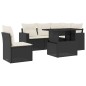 vidaXL 6-tlg. Garten-Sofagarnitur mit Kissen Schwarz Poly Rattan vidaXL 6-tlg. Garten-Sofagarnitur mit Kissen Schwarz Poly Rattan