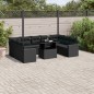 vidaXL 10-tlg. Garten-Sofagarnitur mit Kissen Schwarz Poly Rattan vidaXL 10-tlg. Garten-Sofagarnitur mit Kissen Schwarz Poly Rattan