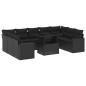 vidaXL 10-tlg. Garten-Sofagarnitur mit Kissen Schwarz Poly Rattan vidaXL 10-tlg. Garten-Sofagarnitur mit Kissen Schwarz Poly Rattan