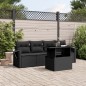 vidaXL 5-tlg. Garten-Sofagarnitur mit Kissen Schwarz Poly Rattan vidaXL 5-tlg. Garten-Sofagarnitur mit Kissen Schwarz Poly Rattan
