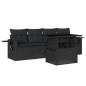 vidaXL 5-tlg. Garten-Sofagarnitur mit Kissen Schwarz Poly Rattan vidaXL 5-tlg. Garten-Sofagarnitur mit Kissen Schwarz Poly Rattan