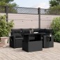 vidaXL 5-tlg. Garten-Sofagarnitur mit Kissen Schwarz Poly Rattan vidaXL 5-tlg. Garten-Sofagarnitur mit Kissen Schwarz Poly Rattan