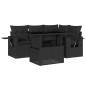 vidaXL 5-tlg. Garten-Sofagarnitur mit Kissen Schwarz Poly Rattan vidaXL 5-tlg. Garten-Sofagarnitur mit Kissen Schwarz Poly Rattan