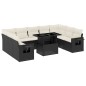 vidaXL 10-tlg. Garten-Sofagarnitur mit Kissen Schwarz Poly Rattan vidaXL 10-tlg. Garten-Sofagarnitur mit Kissen Schwarz Poly Rattan