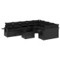 vidaXL 10-tlg. Garten-Sofagarnitur mit Kissen Schwarz Poly Rattan vidaXL 10-tlg. Garten-Sofagarnitur mit Kissen Schwarz Poly Rattan