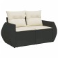 vidaXL 5-tlg. Garten-Sofagarnitur mit Kissen Schwarz Poly Rattan vidaXL 5-tlg. Garten-Sofagarnitur mit Kissen Schwarz Poly Rattan