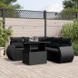 vidaXL 6-tlg. Garten-Sofagarnitur mit Kissen Schwarz Poly Rattan vidaXL 6-tlg. Garten-Sofagarnitur mit Kissen Schwarz Poly Rattan