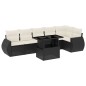 vidaXL 7-tlg. Garten-Sofagarnitur mit Kissen Schwarz Poly Rattan vidaXL 7-tlg. Garten-Sofagarnitur mit Kissen Schwarz Poly Rattan