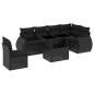 vidaXL 7-tlg. Garten-Sofagarnitur mit Kissen Schwarz Poly Rattan vidaXL 7-tlg. Garten-Sofagarnitur mit Kissen Schwarz Poly Rattan