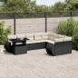 vidaXL 10-tlg. Garten-Sofagarnitur mit Kissen Schwarz Poly Rattan vidaXL 10-tlg. Garten-Sofagarnitur mit Kissen Schwarz Poly Rattan