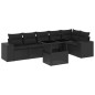 vidaXL 7-tlg. Garten-Sofagarnitur mit Kissen Schwarz Poly Rattan vidaXL 7-tlg. Garten-Sofagarnitur mit Kissen Schwarz Poly Rattan