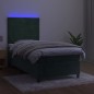 vidaXL Boxspringbett mit Matratze & LED Dunkelgrün 80x200 cm Samt vidaXL Boxspringbett mit Matratze & LED Dunkelgrün 80x200 cm Samt