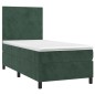 vidaXL Boxspringbett mit Matratze & LED Dunkelgrün 80x200 cm Samt vidaXL Boxspringbett mit Matratze & LED Dunkelgrün 80x200 cm Samt