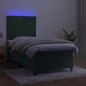 vidaXL Boxspringbett mit Matratze & LED Dunkelgrün 80x200 cm Samt vidaXL Boxspringbett mit Matratze & LED Dunkelgrün 80x200 cm Samt