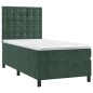 vidaXL Boxspringbett mit Matratze & LED Dunkelgrün 80x200 cm Samt vidaXL Boxspringbett mit Matratze & LED Dunkelgrün 80x200 cm Samt