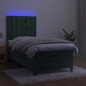 vidaXL Boxspringbett mit Matratze & LED Dunkelgrün 80x200 cm Samt vidaXL Boxspringbett mit Matratze & LED Dunkelgrün 80x200 cm Samt