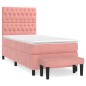 vidaXL Boxspringbett mit Matratze Rosa 80x200 cm Samt vidaXL Boxspringbett mit Matratze Rosa 80x200 cm Samt