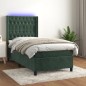 vidaXL Boxspringbett mit Matratze & LED Dunkelgrün 80x200 cm Samt vidaXL Boxspringbett mit Matratze & LED Dunkelgrün 80x200 cm Samt