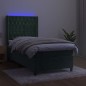 vidaXL Boxspringbett mit Matratze & LED Dunkelgrün 80x200 cm Samt vidaXL Boxspringbett mit Matratze & LED Dunkelgrün 80x200 cm Samt