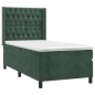 vidaXL Boxspringbett mit Matratze & LED Dunkelgrün 80x200 cm Samt vidaXL Boxspringbett mit Matratze & LED Dunkelgrün 80x200 cm Samt
