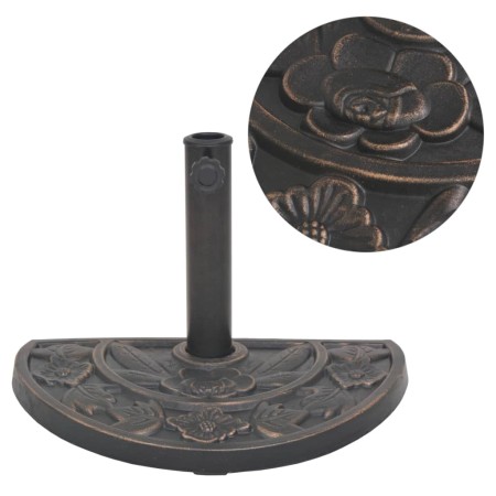 vidaXL Sonnenschirmständer Harz Halbrund Bronze 9 kg 