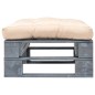 vidaXL Outdoor-Ottomane Paletten mit Kissen in Sandfarben Holz Grau vidaXL Outdoor-Ottomane Paletten mit Kissen in Sandfarben Holz Grau