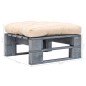 vidaXL Outdoor-Ottomane Paletten mit Kissen in Sandfarben Holz Grau vidaXL Outdoor-Ottomane Paletten mit Kissen in Sandfarben Holz Grau