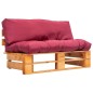 vidaXL Outdoor-Sofa Paletten mit Kissen in Rot Kiefernholz vidaXL Outdoor-Sofa Paletten mit Kissen in Rot Kiefernholz