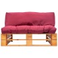 vidaXL Outdoor-Sofa Paletten mit Kissen in Rot Kiefernholz vidaXL Outdoor-Sofa Paletten mit Kissen in Rot Kiefernholz