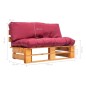 vidaXL Outdoor-Sofa Paletten mit Kissen in Rot Kiefernholz vidaXL Outdoor-Sofa Paletten mit Kissen in Rot Kiefernholz