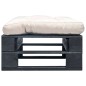 vidaXL Outdoor-Ottomane Paletten mit Kissen in Sandfarben Holz Schwarz vidaXL Outdoor-Ottomane Paletten mit Kissen in Sandfarben Holz Schwarz