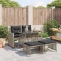 vidaXL 4-tlg. Garten-Sofagarnitur mit Kissen Hellgrau Poly Rattan Glas vidaXL 4-tlg. Garten-Sofagarnitur mit Kissen Hellgrau Poly Rattan Glas