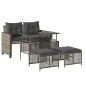 vidaXL 4-tlg. Garten-Sofagarnitur mit Kissen Hellgrau Poly Rattan Glas vidaXL 4-tlg. Garten-Sofagarnitur mit Kissen Hellgrau Poly Rattan Glas