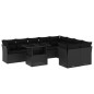 vidaXL 10-tlg. Garten-Sofagarnitur mit Kissen Schwarz Poly Rattan vidaXL 10-tlg. Garten-Sofagarnitur mit Kissen Schwarz Poly Rattan