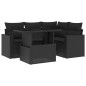 vidaXL 5-tlg. Garten-Sofagarnitur mit Kissen Schwarz Poly Rattan vidaXL 5-tlg. Garten-Sofagarnitur mit Kissen Schwarz Poly Rattan