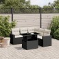 vidaXL 6-tlg. Garten-Sofagarnitur mit Kissen Schwarz Poly Rattan vidaXL 6-tlg. Garten-Sofagarnitur mit Kissen Schwarz Poly Rattan