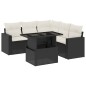 vidaXL 6-tlg. Garten-Sofagarnitur mit Kissen Schwarz Poly Rattan vidaXL 6-tlg. Garten-Sofagarnitur mit Kissen Schwarz Poly Rattan