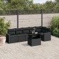 vidaXL 7-tlg. Garten-Sofagarnitur mit Kissen Schwarz Poly Rattan vidaXL 7-tlg. Garten-Sofagarnitur mit Kissen Schwarz Poly Rattan