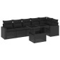 vidaXL 7-tlg. Garten-Sofagarnitur mit Kissen Schwarz Poly Rattan vidaXL 7-tlg. Garten-Sofagarnitur mit Kissen Schwarz Poly Rattan