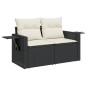 vidaXL 7-tlg. Garten-Sofagarnitur mit Kissen Schwarz Poly Rattan vidaXL 7-tlg. Garten-Sofagarnitur mit Kissen Schwarz Poly Rattan
