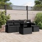 vidaXL 6-tlg. Garten-Sofagarnitur mit Kissen Schwarz Poly Rattan vidaXL 6-tlg. Garten-Sofagarnitur mit Kissen Schwarz Poly Rattan